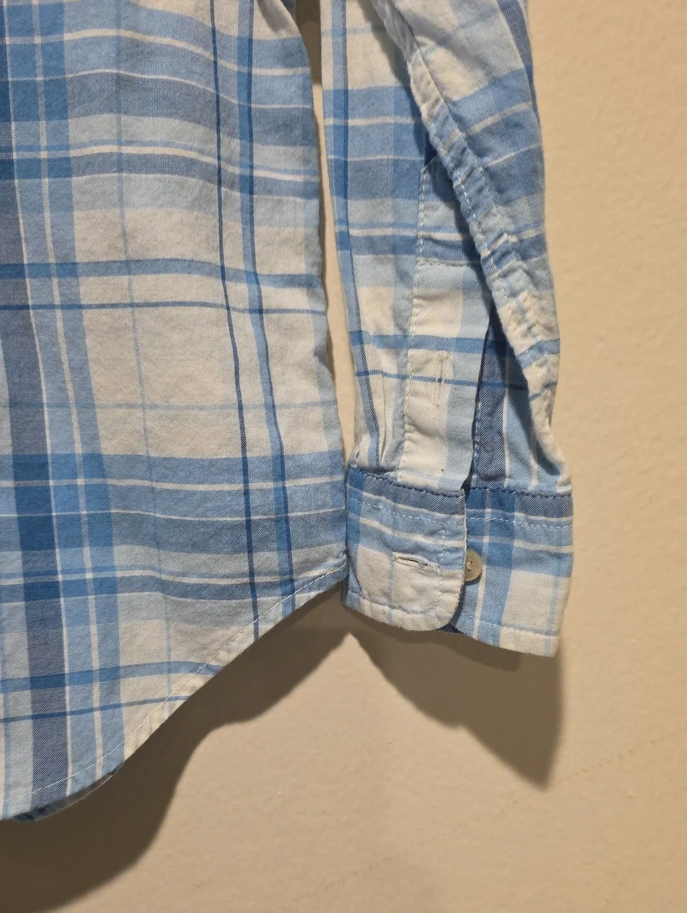 Ralph Lauren Light Blue and White Plaid Button-Down Shirt for Kids 2 T